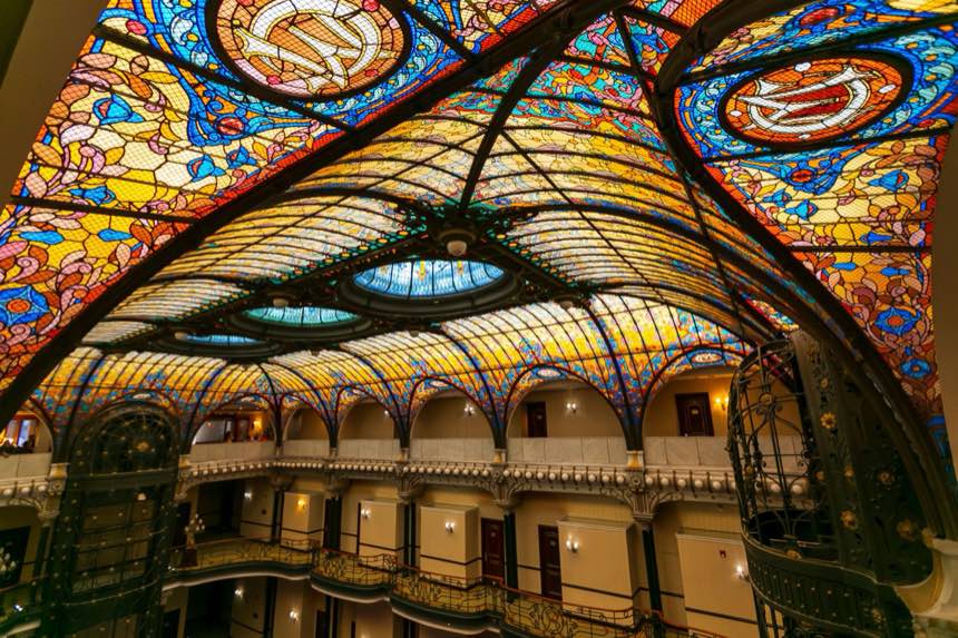 Vitral Art Nouveau del Gran Hotel